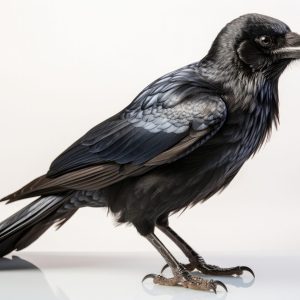 A crow on white background